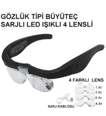 Şarjlı Gözlük Büyüteç  4 Farklı Lens 11537dc - 1