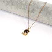 Çelik Kolye, Ay Kolye Altın Kaplama, Kadın Kolye K-131 thumbnail 2