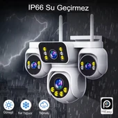 E5804 WİFİ Güvenlik Kamerası 4 Kameralı 20MP ULTRA HD PTZ Hareketli Sesli Gece Görüşlü Akıllı Kamera - 8