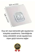 5 Adet Ultra Güçlü Suya Dayanıklı İz Bırakmaz Şeffaf Banyo Mutfak Ayna Tablo Raf Tutucu Askı Kanca thumbnail 2