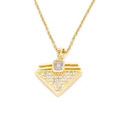 Çelik Kolye, Altın Kaplama Üçgen Kadın Kolye K-126 thumbnail 1