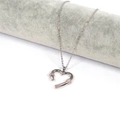 Çelik Kadın Kolye Kalp Model- K-119 thumbnail 2