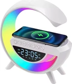 Concord Sr-S10 Kablosuz Şarj Standı Rgb Ledli Dijital Saatli Alarmlı Radyolu Bluetooth Hoparlör - 1