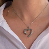 Çelik Kadın Kolye Kalp Model- K-119 thumbnail 3