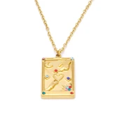 Çelik Kolye, Altın Kaplama Şans Tarot Kadın Kolye K-121 thumbnail 1