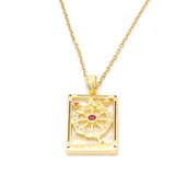 Çelik Kolye, Altın Kaplama Tarot Kadın Kolye K-118 thumbnail 1