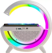 Concord Sr-S10 Kablosuz Şarj Standı Rgb Ledli Dijital Saatli Alarmlı Radyolu Bluetooth Hoparlör - 4