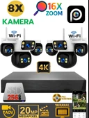 XCAMPRO 8 Kameralı 20MP NVR Güvenlik Kamerası Seti (256GB SSD Dahil) – 4K AOV PTZ Kontrol 7/24 Kayıt - 1