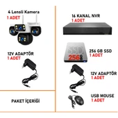 XCAMPRO 4 Kameralı 20MP NVR Güvenlik Kamerası Seti (256GB SSD Dahil) – 4K AOV PTZ Kontrol 7/24 Kayıt - 8