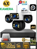 XCAMPRO 4 Kameralı 20MP NVR Güvenlik Kamerası Seti (256GB SSD Dahil) – 4K AOV PTZ Kontrol 7/24 Kayıt - 1