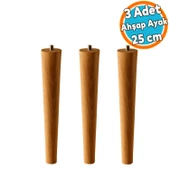 3 Adet Sehpa Masa Ayağı Ham Doğal Ahşap Kahverengi Boyalı Mobilya Kanepe Modern Bohem Ayakları 25 cm thumbnail 1