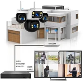 XCAMPRO 4 Kameralı 20MP NVR Güvenlik Kamerası Seti (256GB SSD Dahil) – 4K AOV PTZ Kontrol 7/24 Kayıt - 2