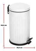 Vintage 16 Lt Yavaş Kapanır Kapaklı Ofis Mutfak Banyo Balkon Çöp Kovası Beyaz thumbnail 5
