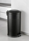 Vintage 16 Lt Yavaş Kapanır Kapaklı Ofis Mutfak Banyo Balkon Çöp Kovası Siyah thumbnail 3