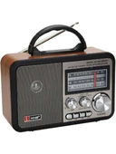 NS-8897 Orta Boy Retro, Nostaljik, Ahşap Tasarım Bluetooth Hoparlörlü, Şarjlı, Taşınabilir Fm/am Destekli Radyo - 5