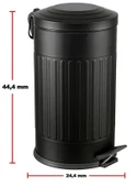 Vintage 16 Lt Yavaş Kapanır Kapaklı Ofis Mutfak Banyo Balkon Çöp Kovası Siyah thumbnail 6