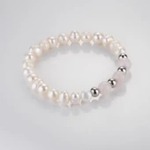 MK TASARIM Gerçek İnci Pembe Kuvars Taşı Bileklik MKT.1.10001.3 thumbnail 2