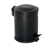 Vintage 5 Lt Yavaş Kapanır Kapaklı Ofis Mutfak Banyo Balkon Çöp Kovası Siyah thumbnail 3
