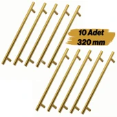 Mobilya Kulp Mutfak Dolap Çekmece Dolabı Kapak Kulpları Kulbu Gold Altın 320 mm 32 cm Metal (10 Adet) thumbnail 1