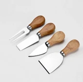 Ahşap Saplı 4 Lü Peynir Bıçağı Seti - 3