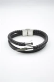 Deri Çivi Bileklik - Gümüş - 2