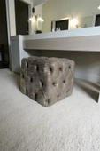VISIONARIO Küp Puf - BEST İthal Kadife Babyface Kumaş Varak Baskı - Modern Ve Şık Oturma Dekoratif Puf&Bench thumbnail 3