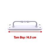 Metal Kapı Çekme Kolu 14.5 cm Tutamağı Kulp Saclı Kulpları Dolap Mobilya Dolap Çekmece Beyaz thumbnail 2