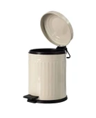 Vintage 5 Lt Yavaş Kapanır Kapaklı Ofis Mutfak Banyo Balkon Çöp Kovası Krem thumbnail 3