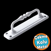 Metal Kapı Çekme Kolu 14.5 cm Tutamağı Kulp Saclı Kulpları Dolap Mobilya Dolap Çekmece Beyaz thumbnail 1