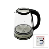 CAM - LEDLİ KETTLE 1.8LT 1500W ÇELİK TABAN - KROM KAPAK 360° GÖVDE PLASTİK KULP (5365) - 1