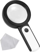 30x 12ışıklı Büyüteç Taşınabilir Çıft Katmanlı Optik Cam Okuma Büyüteç 229018 thumbnail 1