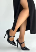 Tiej Siyah Rugan Stiletto Ayakkabı thumbnail 2