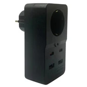 Isıya Dayanıklı Termal Akım Korumalı 1 Priz Girişli 2 USB Girişli 2 TYPE-C Girişli Pirz (5365) thumbnail 1