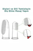 Mucit Home Slikon Parmak Bebek Diş Kaşıyıcı ve Şeffaf Renk Yumuşak Fırça Kutulu Erkek ve Kız Çocuk thumbnail 2