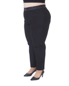 Ekstra Battal Dar Paça Toparlayıcı Yüksek Belli Paçası Fermuarlı Beli Lastikli Kadın Pantolon thumbnail 3