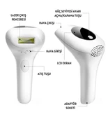 Profesyonel  Lazer Epilasyon Aleti 999.999 Atım Tüy Alma Cihazı Kadın Erkek lazer IPL Tüm Bölge (5365) thumbnail 4