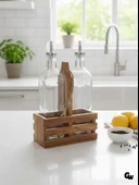 Ahşap Doğal 2Li Set Yağdanlık ve Sosluk Takımı(SET)(KİRAZ) Ahşap Rengi 10 SET thumbnail 2