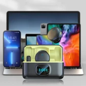 Plentiful Mıknatıslı Kablosuz Yaka Mikrofonu Çift Mikrofon iPhone 16 ile Uyumlu Type-C/lightning Portlu Telefon Pc Tablet Video Kayıt thumbnail 3