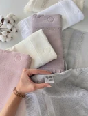 Sarra Mysoft Etamin Ve Kanaviçe İşlemelik Havlu - Gri - 30-50 - 3