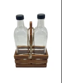 Ahşap Doğal 2Li Set Yağdanlık ve Sosluk Takımı(SET)(KİRAZ) Ahşap Rengi 10 SET thumbnail 4