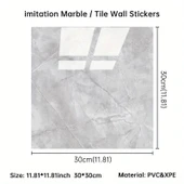 Gri Mermer Desen Duvar Sticker (30*30) thumbnail 3