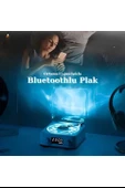 Waves Nostalji Plak Görünümlü Bluetooth Hoparlör 3d Ses Dalgası Retro Müzik Plak Mavi thumbnail 3