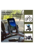 Gidon Bağlantılı Bisiklet Motosiklet İçin Esnek Abs 4-7.8″ İnç Telefon Tutucu 360° Dönebilen Tasarım thumbnail 5