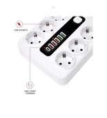 Hp-h04 3000w 10amper 6’lı 2metre Uzatma Kablolu Çoklu Termal Akım Priz thumbnail 4