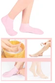 1 Çift Silikon Jel Topuk Nemlendirici Çorap Ayak Bakımı Çatlama Koruyucu Krem Çorabı - 5