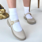 Yokox Bej Cilt Oxford Ayakkabı thumbnail 4