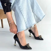 Coby Siyah Rugan Topuklu Ayakkabı thumbnail 4