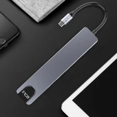 Technow 8 in1 4K Ultra HD Type C USB 3.0 Hub HDMI RJ45 SDTF Adaptör Çoklayıcı thumbnail 9