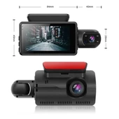 Araç İçi & Dışı Çift Lensli WiFi Kamera – 1080P HD,Gece Görüşlü, G-Sensörlü DVR Dashcam (5365) - 4