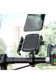 Motosiklet Gidon Ve Ayna Bağlantılı Motor Ve Bisiklet Uyumlu Telefon Tutucu 12-24w Hızlı Şarj thumbnail 4